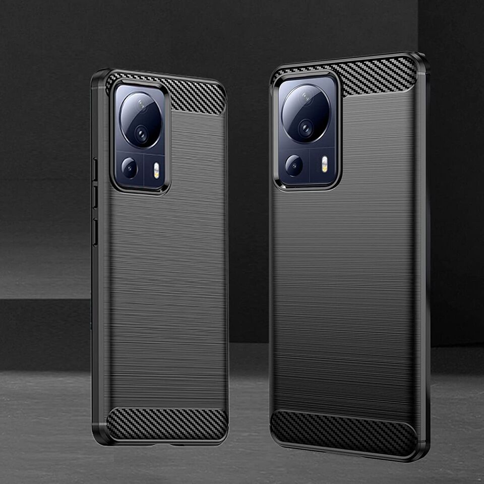 Protectores para celular  para Xiaomi  13 LITE Funda de tpu fibra de carbono Negro
